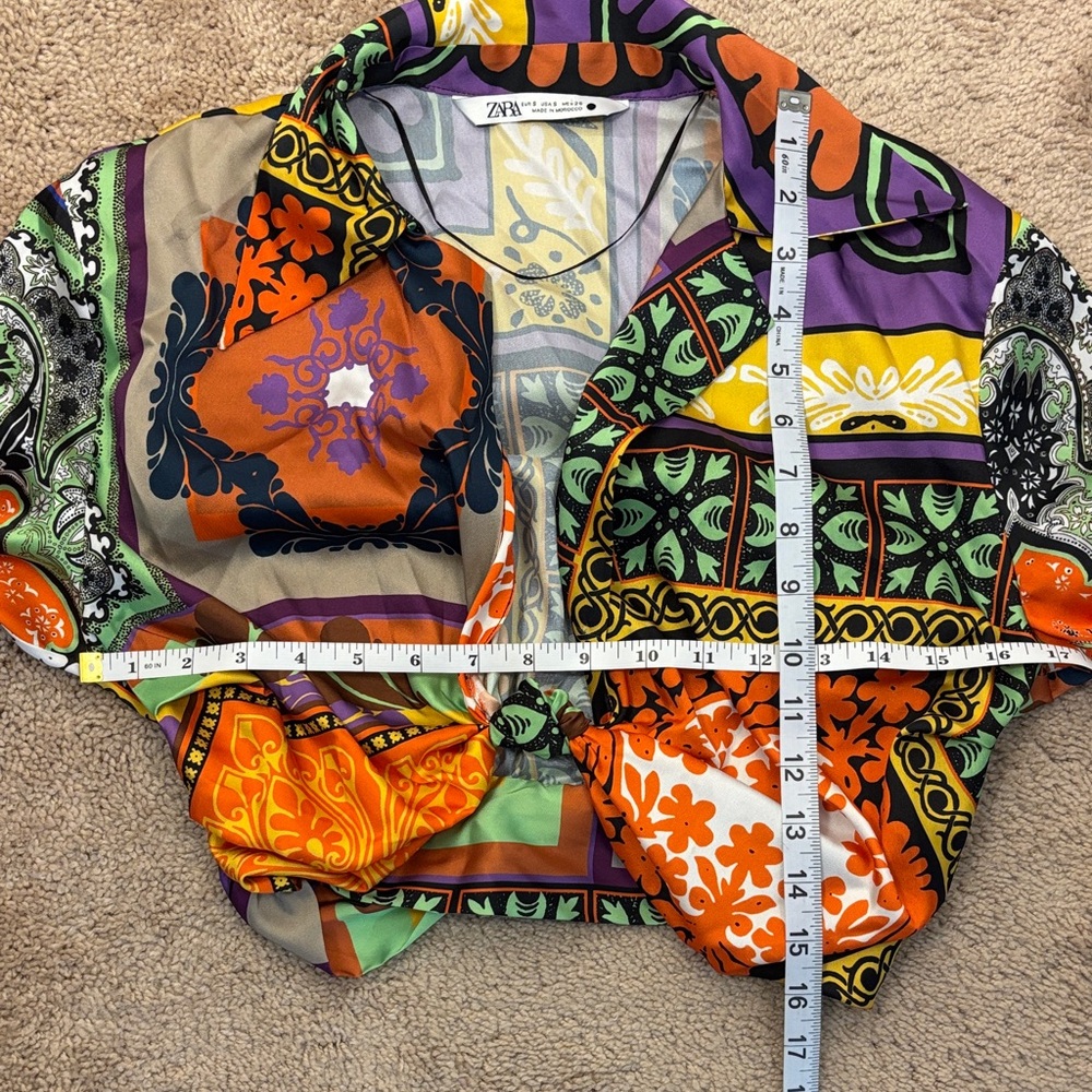 Zara Multicolor Patterned Crop Top - image 8